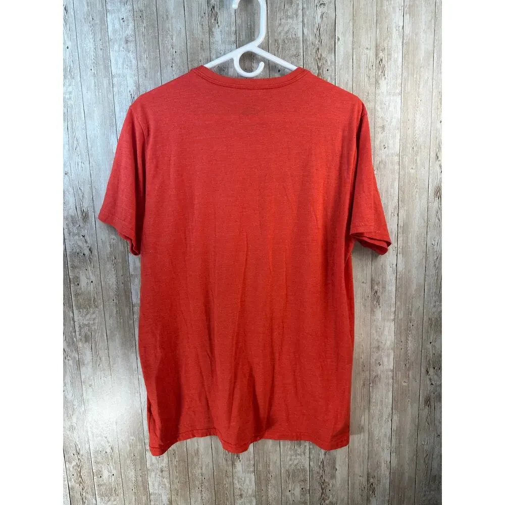 The North Face T-Shirt‎ Mens Large Orange White Stars Spellout TNF Logo Gorpcore